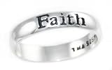 Tomas Sterling 3mm Unisex Faith 925 Sterling Silver Fashion Ring Comes Gift Boxed You Choose Size