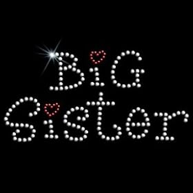 Youth T-Shirt : Big Sister - Sibling Embellished Rhinestone Design Photo