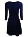 TAM WARE Women's Casual Slim Fit and Flare Round Neckline Dress TWCWD052-BLACK-US S/M(Tag Size M)