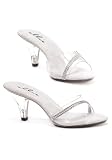 3 Inch Heel Clear Mule Women's Size Shoe With Rhinestones
