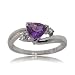 Amethyst & Diamond Ring in Solid White Gold