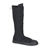 MENS Sizing Black Canvas Steel Toe Knee Boot Sneaker Shoe Punk Goth