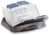 Rolodex Open Petite File, 125-Card Capacity, 6 Guides, 2 1/4in. x 4in., Black