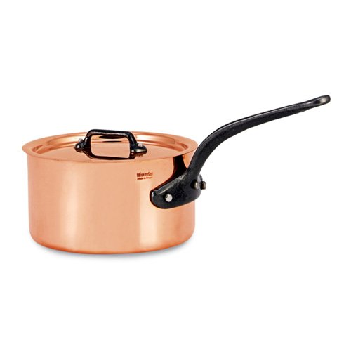 Mauviel Cuprinox Sauce Pan with Handles and Lid