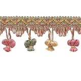Onion Tassel Fringe Pink Greens 5 Yards