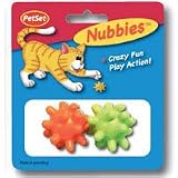PetSet Nubbies Cat Toy 1.25" diameter assorted-color- 2-count