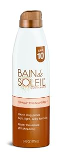 Bain de Soleil Transpare Continuous Sunscreen Spray SPF 10, 6 Fluid Ounce