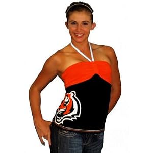Buy Cincinnati Bengals NFL Ladies RADAR Neck Tie Tank Top, Orange and Black