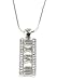 Trendy Roman Numeral Crystal Charm Necklace Silver Tone