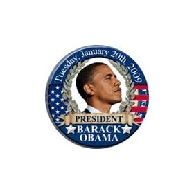 LOT OF 2 - The only Obama 2009 Inaugural Flasher We've Seen Available! 2 1/4" button in gorgeous colors