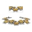 Boy Girl Children Bracelet in Solid Sterling Silver w/ Gold Accents