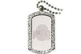 Ohio State University Buckeyes Dog Tag Necklace With Swarovski Crystals