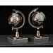Designer Bronzed Globe Bookends on a Marble Base