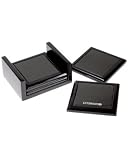 black lacquer finish coaster set