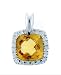 Search : 14k White Gold Citrine Diamond Bezel Pendant