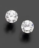 14k White Gold Cubic Zirconia Studs