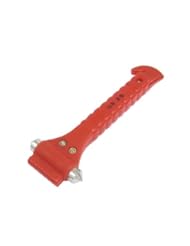Home Improvement: Safety Glass Shattering Double Spikes Design Emergency Hammer Red Silver Tone - Amico
