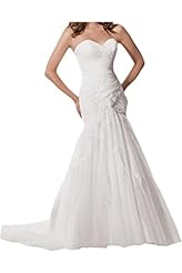 2015 Pleated Lace Tulle Mermaid Wedding Dress 