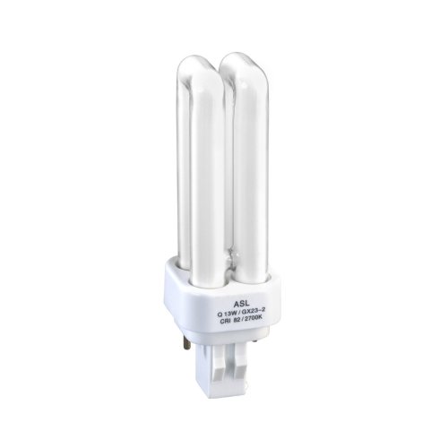 ASL Q13/35K 13-Watt Quad 2-Pin Magnetic Ballast Compact Fluorescent Bulb, Neutral White
