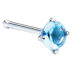 Aqua Cubic Zirconia Nose Bone