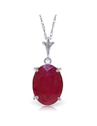 14K Gold 3.5 carat Oval-shaped Natural Ruby Pendant Necklace