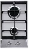 Pytagora 30cm Gas Domino Hobc/w Cast Iron Pan Supports Stainless Steel (PG2SS_SS)