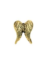 Antiqued Gold Tone Double Angel Wings Floating Locket Charm / Add to Your Origami Locket