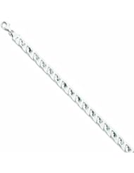 Genuine 14K Wg 7.75Mm Solid Hand-Polished Fancy Link Bracelet 8 Inches 100% Satisfaction Guaranteed.
