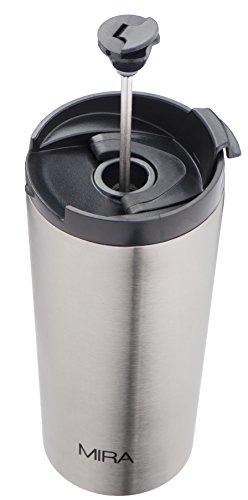 French press travel mug, 12 oz, stainless steel, vacuum…