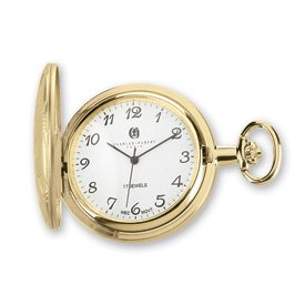 Charles Hubert Gold-plated Brass Basketweave Pocket Watch