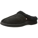 J. Fiallo Mens Stitched Faux Suede, Fleece Lined Clog Slippers