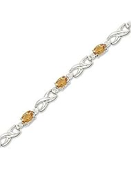 14kt Yellow Gold Oval Citrine and Diamond Bracelet