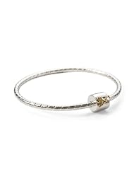 Novobeads Signature N w/ Gold Bangle 7 inch/18 cm 14K Gold Charm Bead Bracelet - Made in USA w imported materials - Fits all major bead bracelets