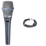 Shure Beta 87a Vocal Condenser Microphone + Whirlwind 20' XLR Cable + Unique Squared Vinyl Stickers