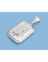 925 Sterling Silver Locket Pendant - Stone: Clear CZ