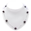 HinsonGayle AAA 9.0-9.5mm Black Pearl Tin Cup Necklace on 18K Gold Chain