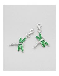 Dragonfly Colored Enamel Charm In 92.5 Sterling Silver