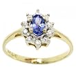 Oval Tanzanite & Diamond Ring in Yellow & White Gold