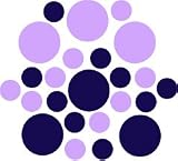 Set of 30 Dark Blue Navy / Lilac Circles Polka Dots Vinyl Wall Graphic Decals Stickers Set of 30 - Dark Blue Navy / Lilac Circles Polka Dots Vinyl Wall Graphic Decals Stickers