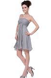 eDressit Robe Bustier Courte de Cocktail/Bapteme Mousseline veloutee Gris 04112408