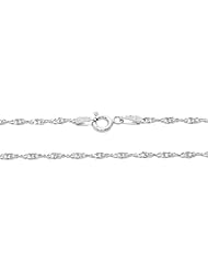 Sterling Silver 1.5 Millimeter Rhodium Plated Singapore Chain Necklace