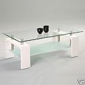 Couchtisch CARLO 1 Glas Weiß