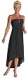 #2044 - BEST SELLER - Formal Evening Gown. 3/4 length dress w/ V spaghetti neck, rhinestones & studs, gathered bust & center ruff