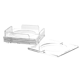 Acrylic Napkin Holder Coasters with Holder - Set of 4 by 