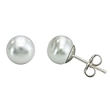 5.5-6mm White Freshwater Pearl Stud Earring “AAA” Button 14K White Gold Reviews