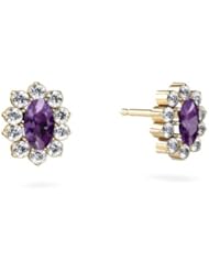 Genuine Amethyst 14kt Yellow Gold Earrings