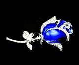 8GB Cubic Stone Beautiful Blue Crystal Rose Style USB Flash Drive with Necklace
