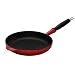 Le Creuset Cast Iron Satin Black Interior Frying Pan, Cerise, 26 cm