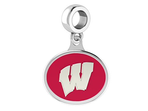Wisconsin Badgers Drop Charm Fits All European Style Beaded Charm Bracelets