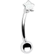 Sterling Silver Small White Mop Star Upper Belly Ring